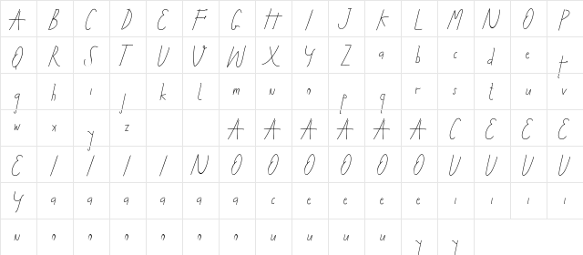 Machaela Demo Regular  glyph index