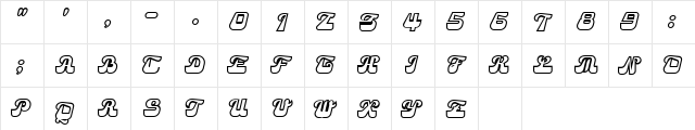 Camel Open  glyph index
