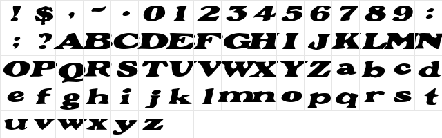 GrantExtended Oblique  glyph index