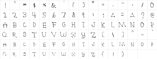 Hoods Regular  glyph index