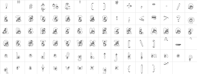 PC Strawberries Regular  glyph index