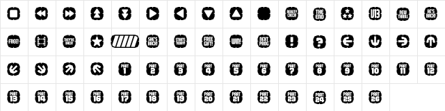 Judgement Regular  glyph index