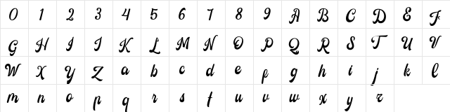 Castela Regular  glyph index