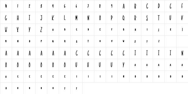 LowBeam Bold  glyph index