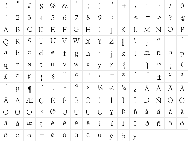 Administer AT Light Regular  glyph index