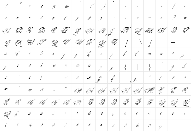 Yesterday DB Regular  glyph index