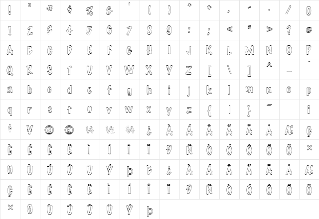 Marker-Hollow Normal  glyph index