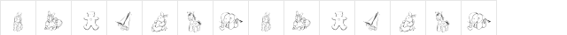 KR Baby's Favorites Regular  glyph index