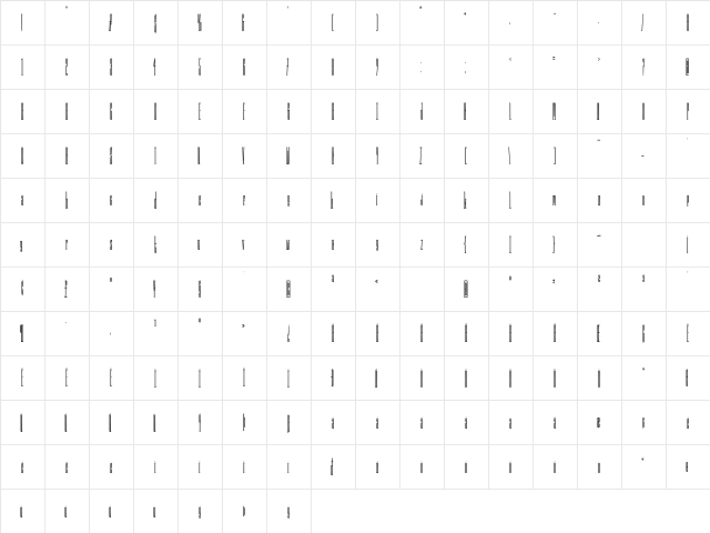 Long Rider Alternative Regular  glyph index