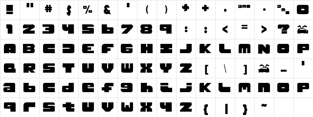 DMC .TTF  glyph index