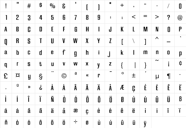 CaliforniaGrotesk Medium  glyph index