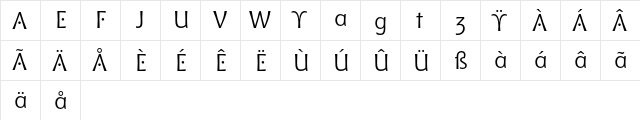 Bitstream Chianti Alternate  glyph index