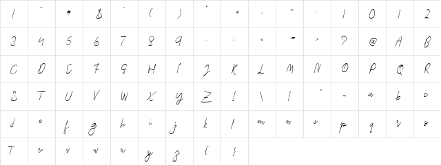 Macarons Regular  glyph index