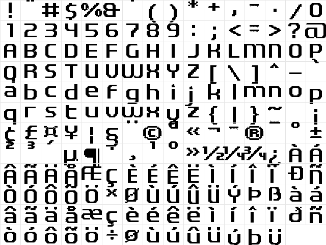 UF Elementar Basica 13.21.4 a Regular  glyph index