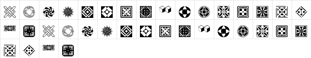 KR Fleurish Deco Regular  glyph index