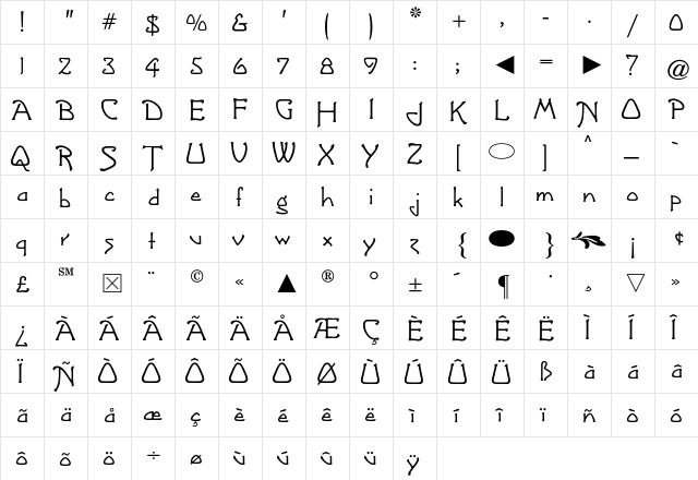 Cg Greeting Monotone Regular  glyph index