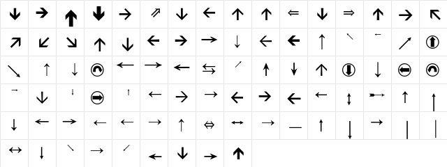 GeneralSymbols P02  glyph index