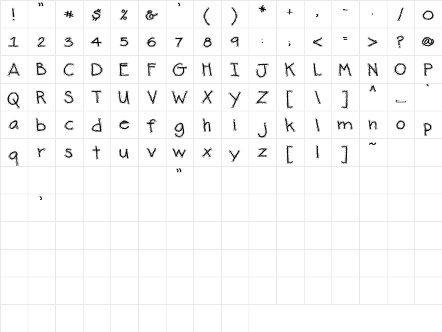 Lindsay Beehive Regular  glyph index