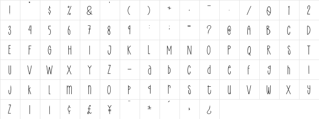 Enjoy Writing Regular  glyph index