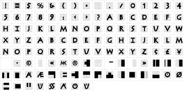 AntiquaInGrid Regular  glyph index