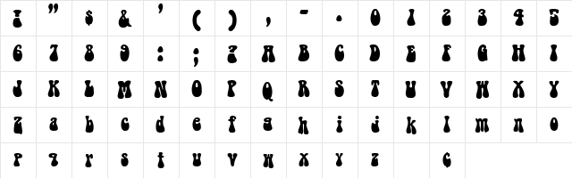 BellBottom.Laser Laser  glyph index