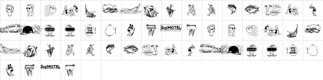 vacationland Regular  glyph index