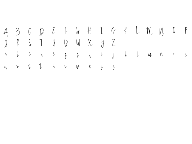 Bloem Garden Regular  glyph index