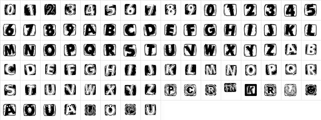 LinocapsB Regular  glyph index