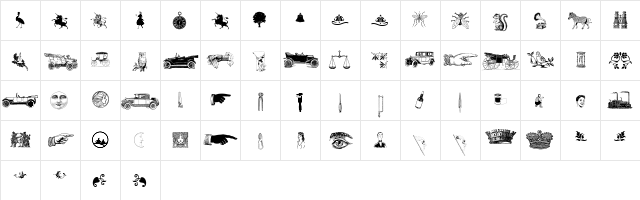 Monocracy Cuts and Clips Regular  glyph index