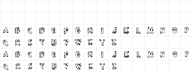Pessimistic Lines Regular  glyph index