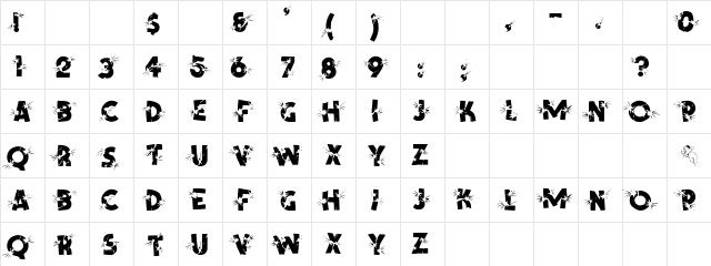Shrapnel Regular  glyph index