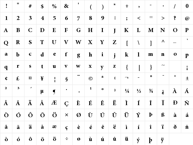 Bahij Lotus Bold  glyph index