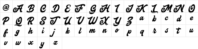 Mattoa Demo Regular  glyph index
