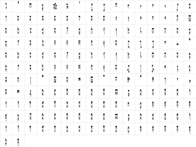 Darkside Bright  glyph index