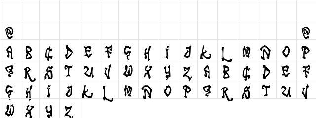 Tribal Funk Regular  glyph index