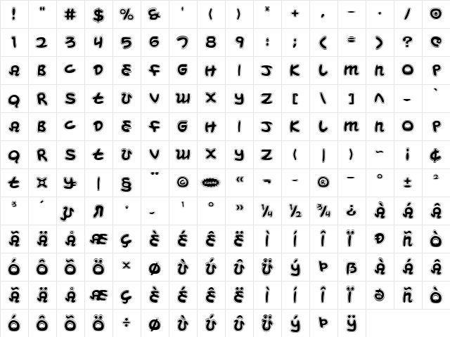 Magic Beans Collage  glyph index