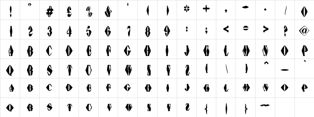 AustralianFlyingCorpsStencilG Regular  glyph index