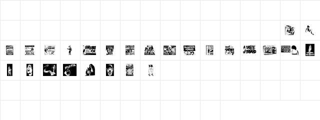 B Movie Dings Regular  glyph index