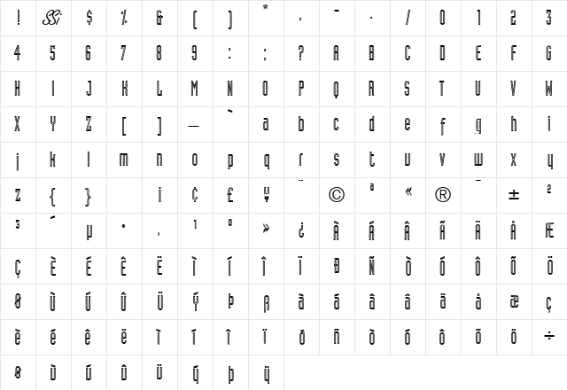 AssemblyOutlineAlternateSSK Regular  glyph index