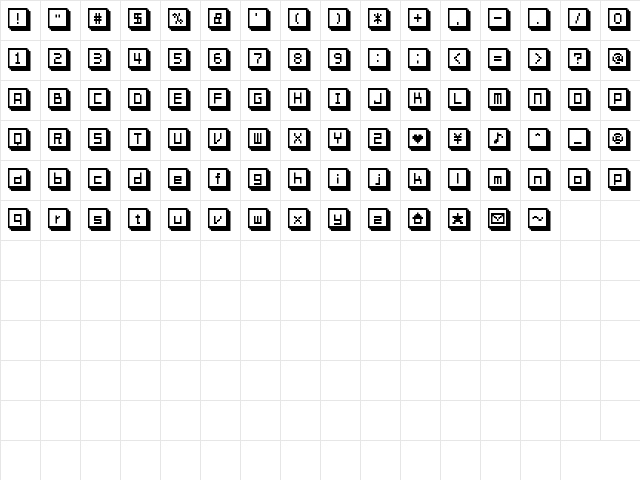 HM Bit Box Regular  glyph index