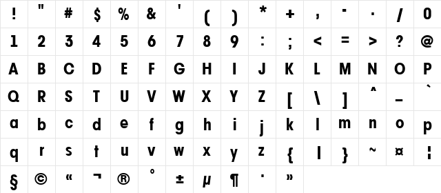 a_AvanteTckNr ExtraBold  glyph index