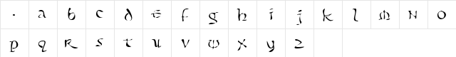 Fndgraphie weirdA  glyph index
