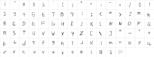 Broken Phone Nails Regular  glyph index