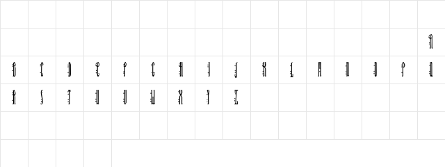 Isfahan Demo Regular  glyph index