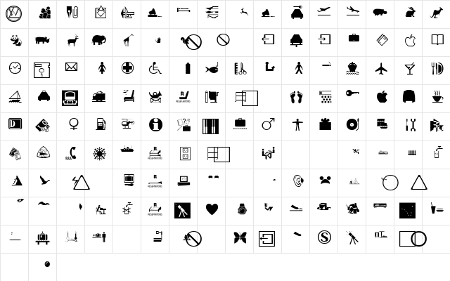 Inter Regular  glyph index