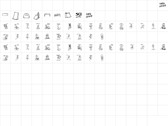 skatelove ( tour 2009) Regular  glyph index