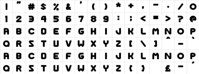 Space Adventure Normal  glyph index