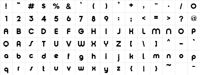 TXT Groovy Smooth Regular  glyph index