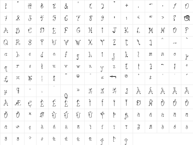 Austie Bost You Wear Flowers Ho Regular  glyph index