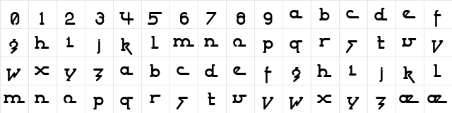 Powderworks (BRK) Regular  glyph index